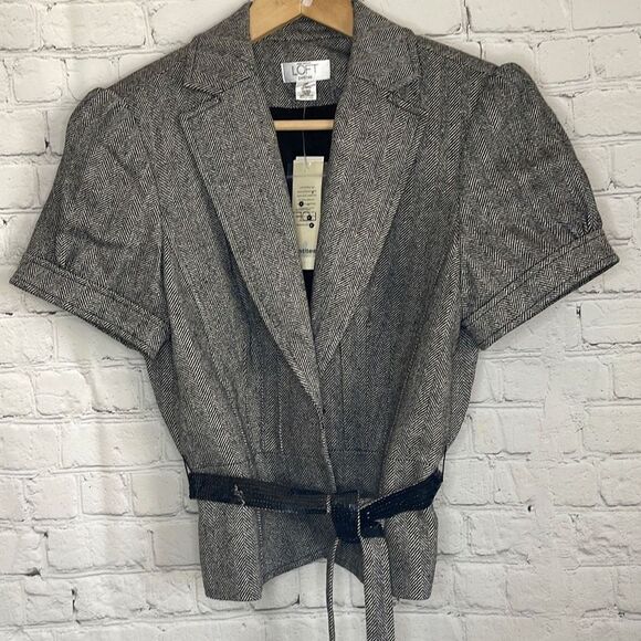 Ann Taylor Loft Women’s Short Sleeve Wool Jacket Blazer size 12P - Picture 1 of 9